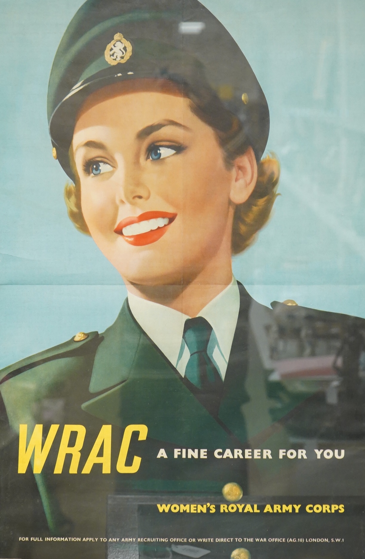A WRAC military interest poster, printed for HM Stationary Office by Jordison & Co, 73 x 48cm